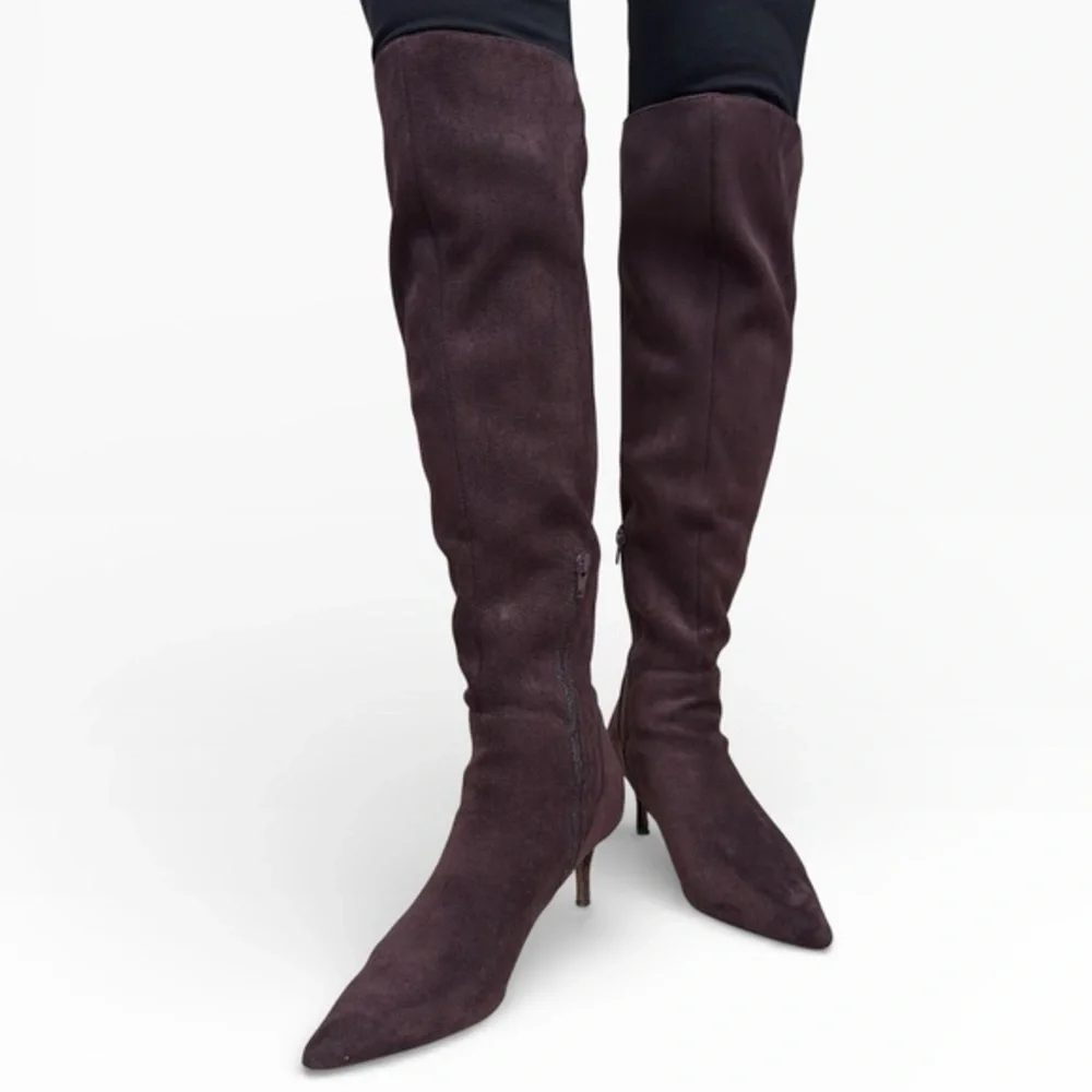 Charles by Charles David Atypical OTK Boots Mocha Brown Suede Size US 7.5 Women